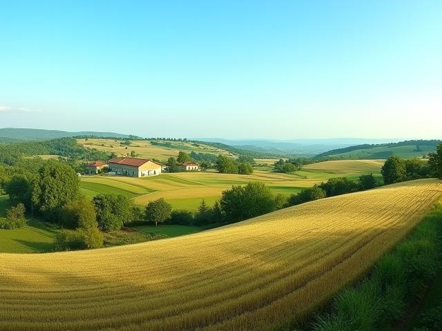 Vista panoramica di una fattoria in Emilia-Romagna