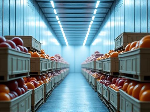 Immagine di un impianto di stoccaggio a freddo o di un camion refrigerato