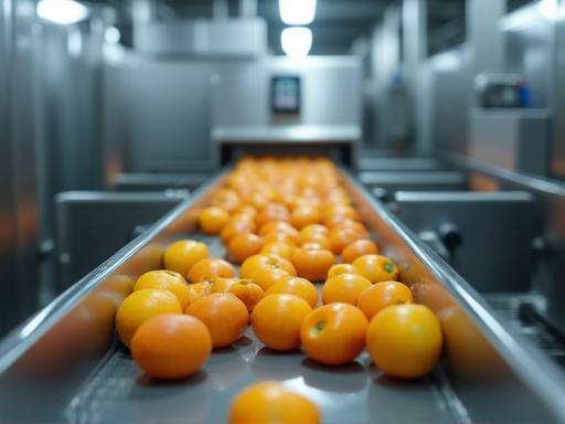Immagine di macchinari moderni e puliti per la lavorazione della frutta